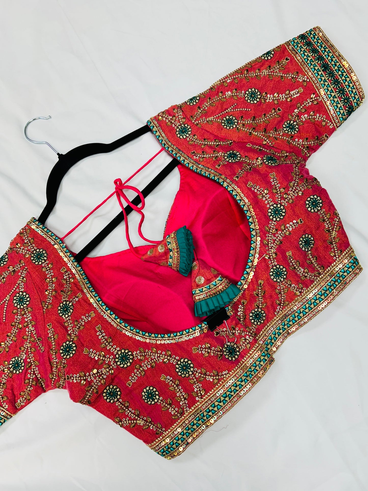 Pink Kanjeevaram silk blouse