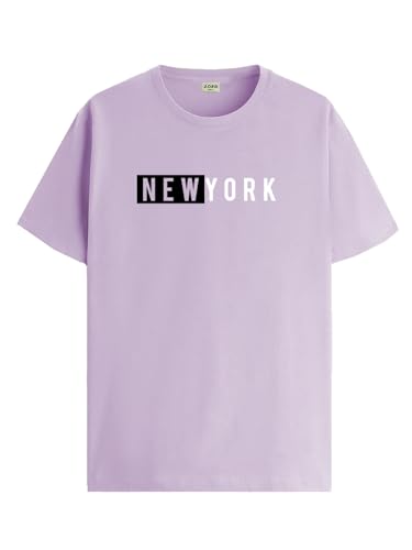 ADRO Mens Solid Regular Fit T-Shirt (RN24-NKY-PU_Purple