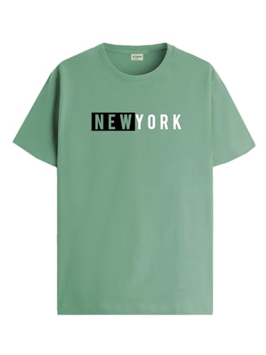 ADRO Mens Solid Regular Fit T-Shirt (RN24-NKY-PT_Pista