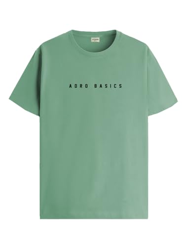 ADRO Mens Solid Regular Fit T-Shirt (RN24-AR2-PT_Pista