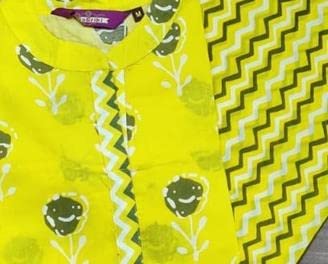 ANNI DESIGNER Women's Cotton Blend Flower Print Kurta with Palazzo (Yellow Flower_M_Yellow_Medium)