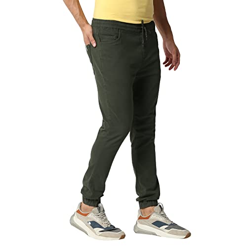 Thomas Scott Mens Solid Regular Fit Trouser Green