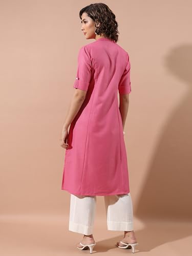 Ketch WomenS Cotton Blend Regular Dress Shirt (Khku000411_Pink