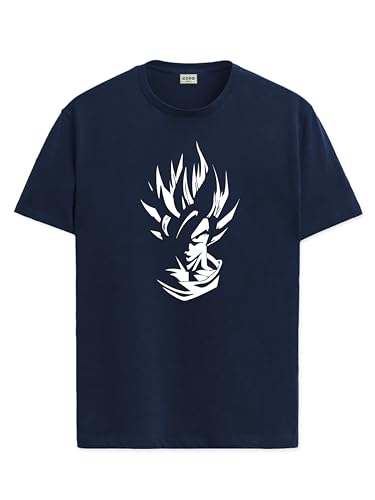 ADRO Mens Solid Regular Fit T-Shirt (RN24-GOK-NB_Navy Blue
