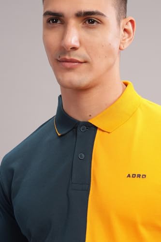 ADRO Regular Fit Polo Tshirt in 100% Cotton Multi Color Polo Also in Plus Size_PN24-L1-SBMUWH