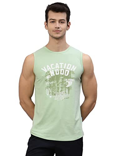 Rigo Stylish Cotton Printed Vest For Men | Round Neck, Slim Fit, Sleeveless T-Shirt Vest For Man | Casual Innerwear Sando For Me