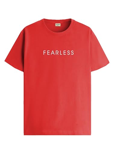 ADRO Mens Solid Regular Fit T-Shirt (RN24-FRL-RD_Red