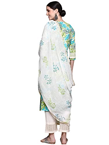 ishin Women's Purple Embellished A-Line Kurta Set With Trouser