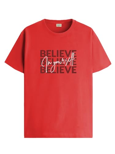 ADRO Mens Solid Regular Fit T-Shirt (RN24-INV-RD_Red