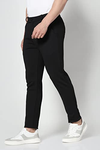 TOPLOT Men's Slim Fit Formal Trousers, Stretchable Pant, Size 34, Black, Model Formal-5068