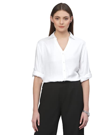 Style Quotient Women White Classic Casual Shirt