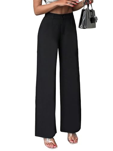 Toochki Womens Straight Fit dex Solid Black Trousers