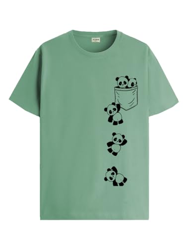 ADRO Mens Solid Regular Fit T-Shirt (RN24-POC-PT_Pista