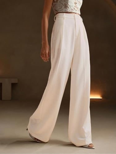 Greciilooks High Waist Trousers For Women Flared Korean Style Formal Pants | Elegant Workwear For Office, College & Events Crea