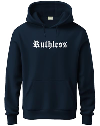 ADRO Mens Cotton Neck Hooded Sweatshirt (H24-RUTH-NB-XL_Navy Blue)