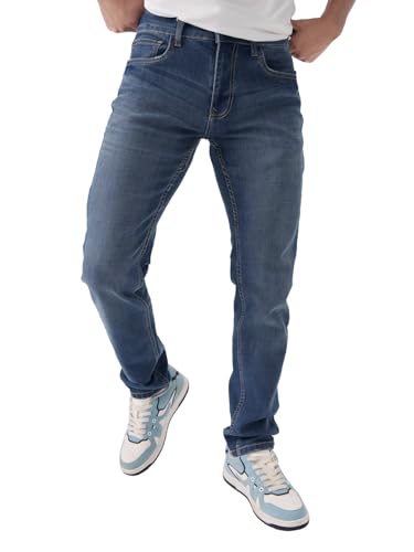 The Souled Store Denim: Ink Blue Men and Boys Buttoned Cotton Blend Slim Fit Jeans