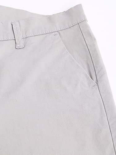 Dennis Lingo MenS Cotton Solid Casual Trousers, Tapered Fit, Mid Rise, Stretchable Ankle Length Chino Trousers Light Grey