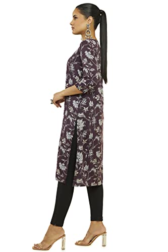 Soch Women's Rayon Regular Fit Floral Print Kurta