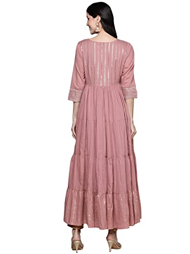 ishin Women's Mauve Embelllished Anarkali Kurta
