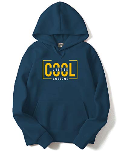 ADRO Mens Cotton Neck Hooded Sweatshirt (H21-M-JBA-SB_Teal_XL)