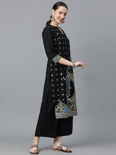 ZIYAA Women's Crepe Kurta Palazzo Set