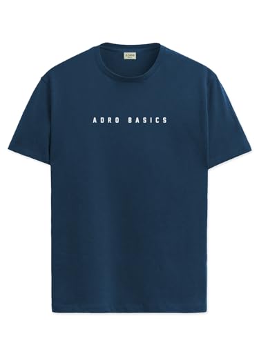 ADRO Mens Solid Regular Fit T-Shirt (RN24-AR2-SB_Teal