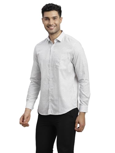 Turtle Men 100% Cotton Slim Fit Grey Formal Shirt