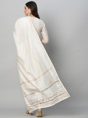 ANNI DESIGNER Women's Cotton Blend Straight Printed Kurta with Pant & Dupatta (Saligram Cream_4XL_Cream_XXXX-Large)