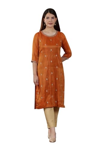 Aurelia WomenS Solid Straight Kurta | Lightweight Round Neck Kurta For Women | Solid Kurta For Women | Beautiful Regular Fit Kur