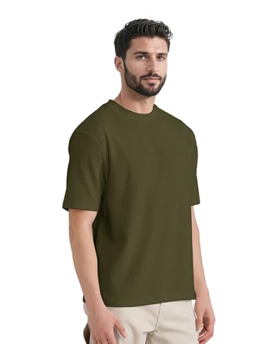Greciilooks MenS Regular Fit T-Shirt (Gl-Mt-1178_Green