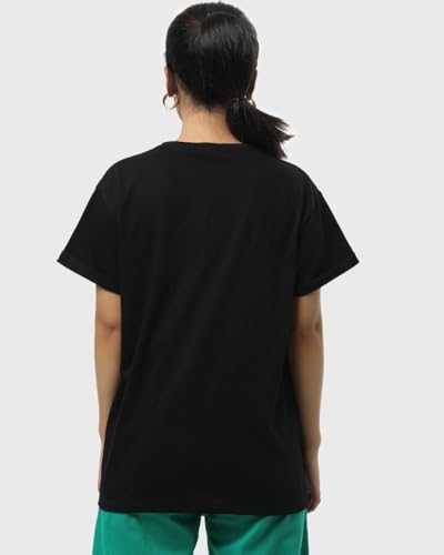 Bewakoof Womens Graphic Printed 100% Cotton T-Shirt - Boyfriend Fit, Round Neck, Half Sleeves