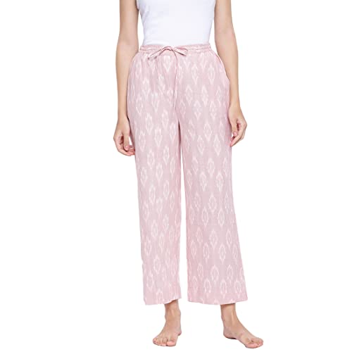 Fabindia Women Cotton Ikat Pyjama Pink_Xxl