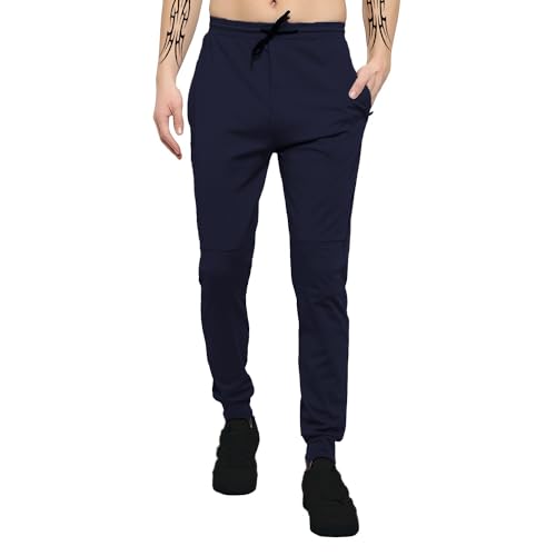 LookMark Mens Solid Lycra Blend Lounge Wear: Trendy Track Pant with Pockets Ideal for Night Day or Casual Wear (AZ-LM-OG-Trackpa