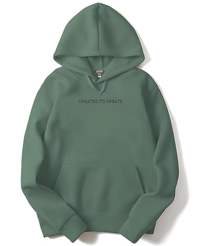 ADRO Mens Printed Hoodies in Premium Cotton Fleece 340 GSM (H23-M-CRE-PT_Pista_XL)