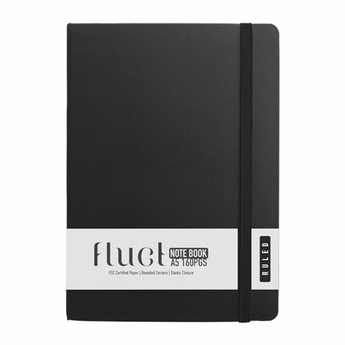 Anupam Fluct A5 Ruled Journal | 160 Pages | 80Gsm | Matte Finish Pvc Cover Notebook | Ph Neutral And Acid Free Paper | Matching