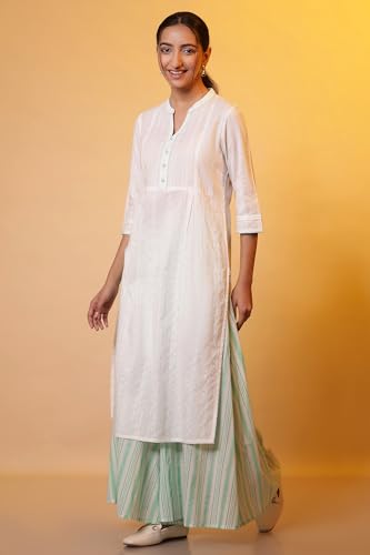 Aurelia WomenS Cotton Regular Kurta (24Fea14777-607033_White