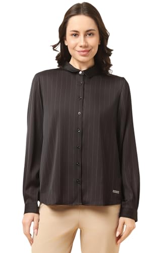 Allen Solly Women Striped Formal Cotton Full Sleeve Stretch Button-Down Shirt