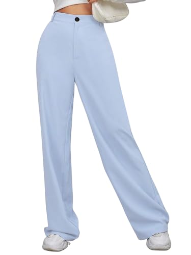 Toochki Trousers for Women | Womens High-Waisted Pant | Trouser | Korean Style | Sky Blue | Bottom Wear