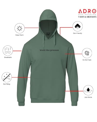 ADRO Mens Premium Cotton Fleece 340 GSM Printed Hoodies (H23-M-TRU-PT_Pista)