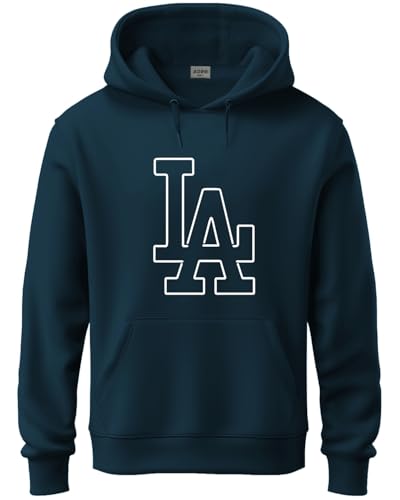 ADRO Mens Cotton Neck Hooded Sweatshirt (H24-LA-SB-2XL_Teal)