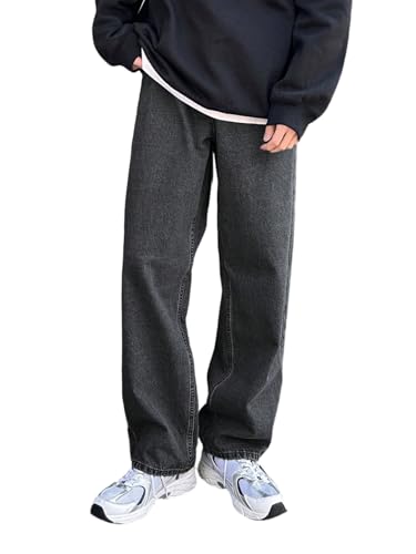 KOTTY Mens Solid Mid Rise Comfortable and Strechable Stylish Jeans(Black,34)