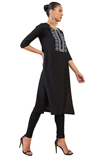 Soch Women's Viscose Embroidered Regular Kurta