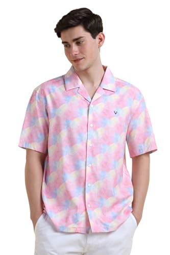 Allen Solly Men Relaxed Fit Printed Casual Cotton Half Sleeve Shirt
