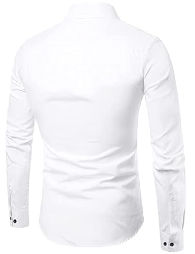 Bellstone MenS Solid Regular Fit Shirt (B-8200_White