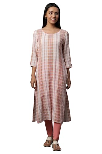 Aurelia WomenS Cotton Striped Regular Kurta (24Fea14813_Pink