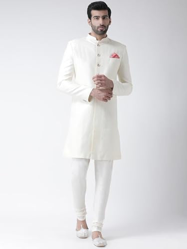 Kisah Sherwani For Men Wedding Jacquard Indo Western Sherwani With Churidar | Designer Ethnic Outfit For Groom & Festivals, Off