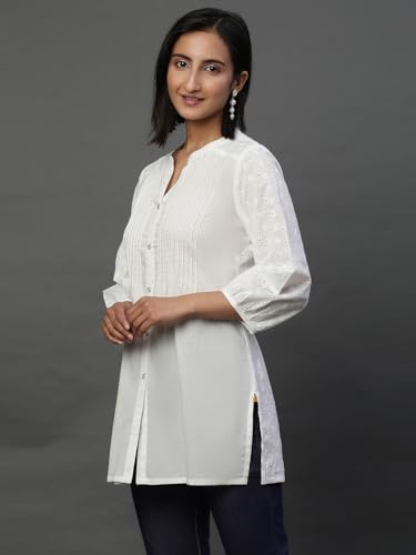 Aurelia Women's Cotton Regular Fit Solid Kurta