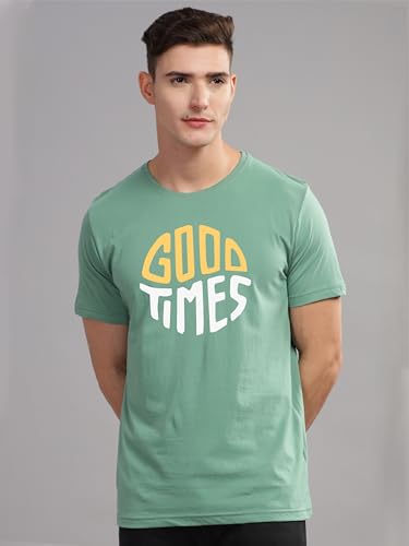ADRO Mens Printed T Shirt - Premium Cotton Graphic Printed Tshirt - Pista T-Shirt - RN24-TIME-PT