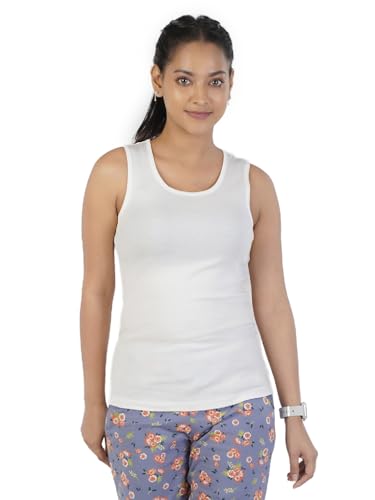 Rupa Colors Playsure Solid 100% Combed Cotton Rib Fabric, Womens Tank Top, Sleeveless Pack of 1