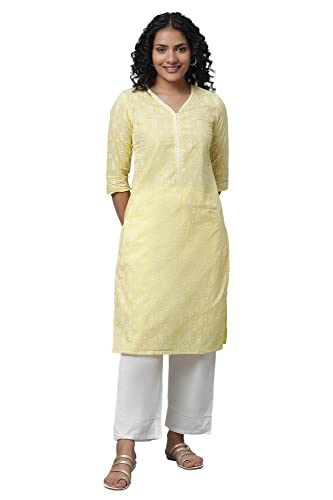 Aurelia Women'S Cotton Floral Kurta & Palazzo (23Feas14460-506697_Yellow